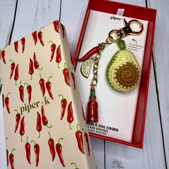 Piper Accessories - Piper K Avocado & Hot Sauce Keychain – NIB Novelty Bag Charm